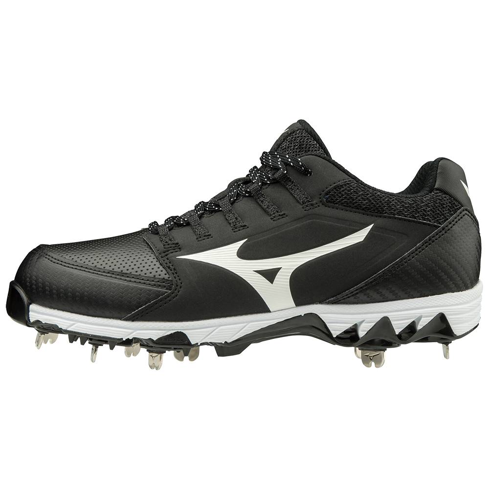 Mizuno 9-Spike Swift 6 Kısa Metal - Bayan Softball Ayakkabı - Siyah/Beyaz Türkiye (JHQWRC-596)